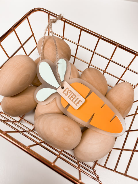 Carrot Double Layer Acrylic Easter Basket Tag