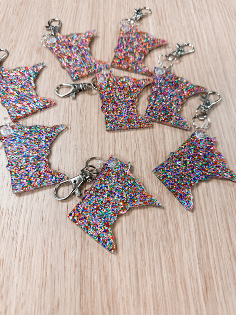 Minnesota Keychain - Candy Daisy Confetti