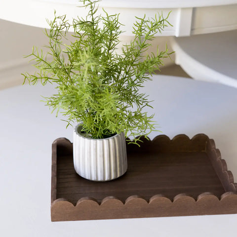 Wood Scallop Tray Home Decor, 13x9x2