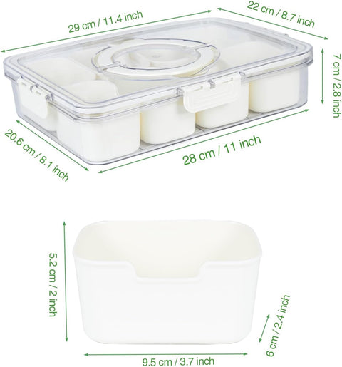 Large Portable Snackle Box - 8 compartments