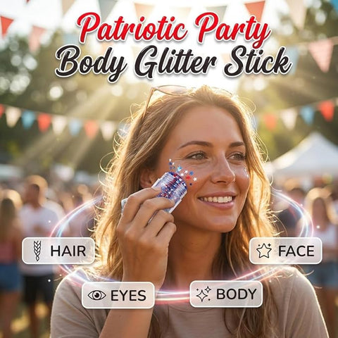 Red White & Blue Hair and Body Glitter Stick