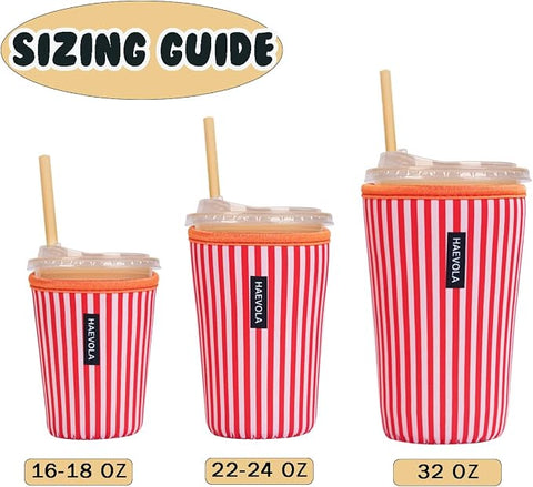 Pink and Red Stripe Cup Sleeve