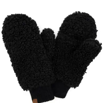 C.C Sherpa Mittens - Black