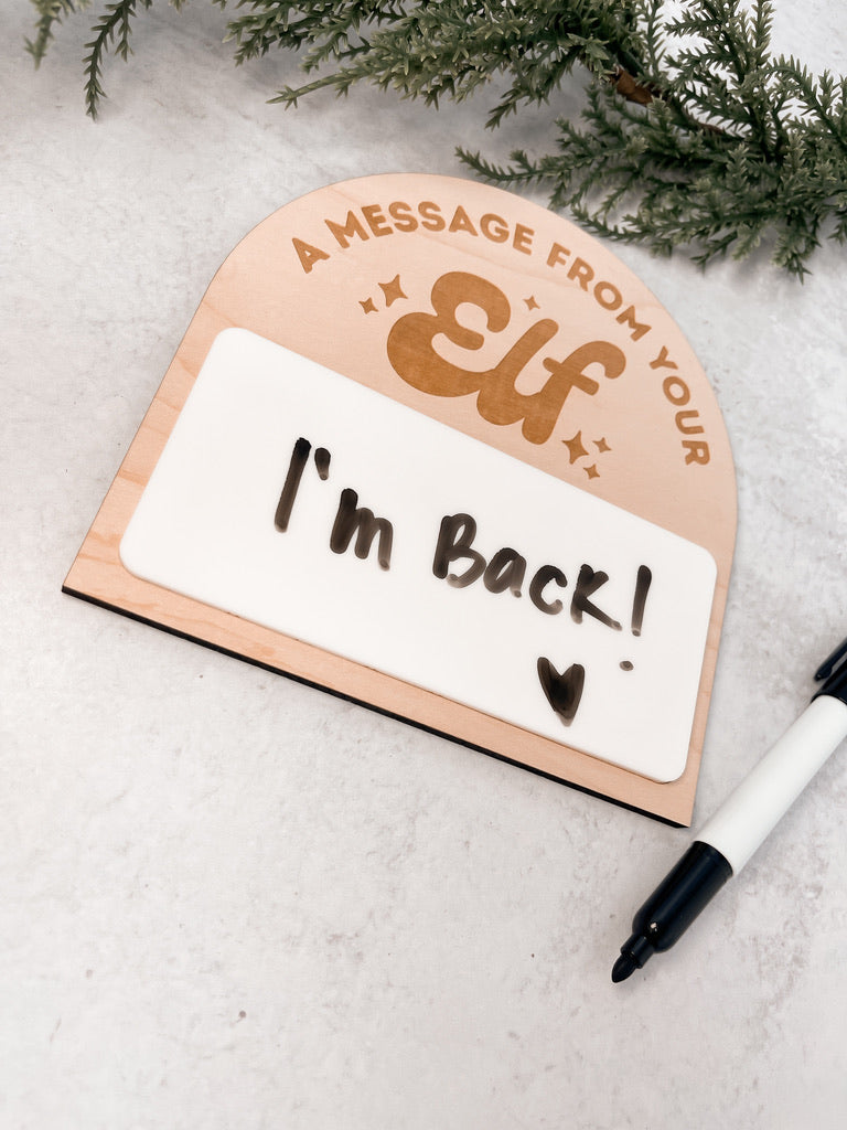 A Message From Your Elf Reusable Whiteboard Sign