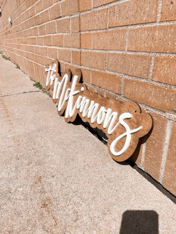 Double Layer Last Name sign