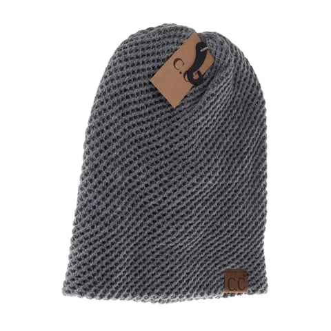 Unisex Slouchy C.C Beanie - Light Grey