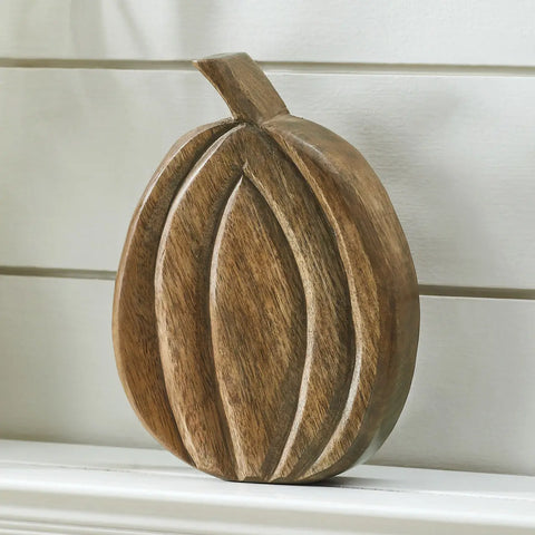 Walnut Wood Pumpkin 8" Rustic Farmhouse Fall Decor