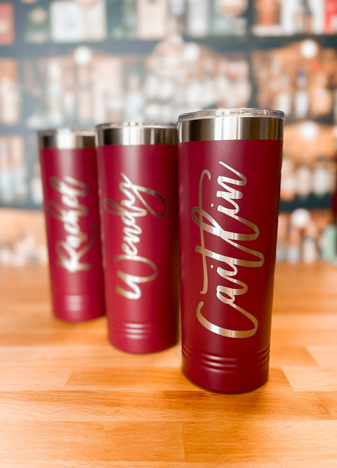 Bridesmaid Wedding Party Skinny Tumblers