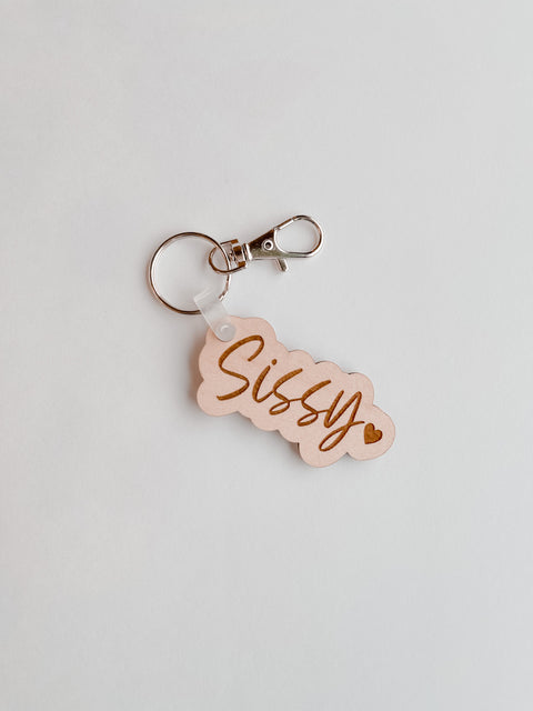 Sissy Cursive Outline Keychain