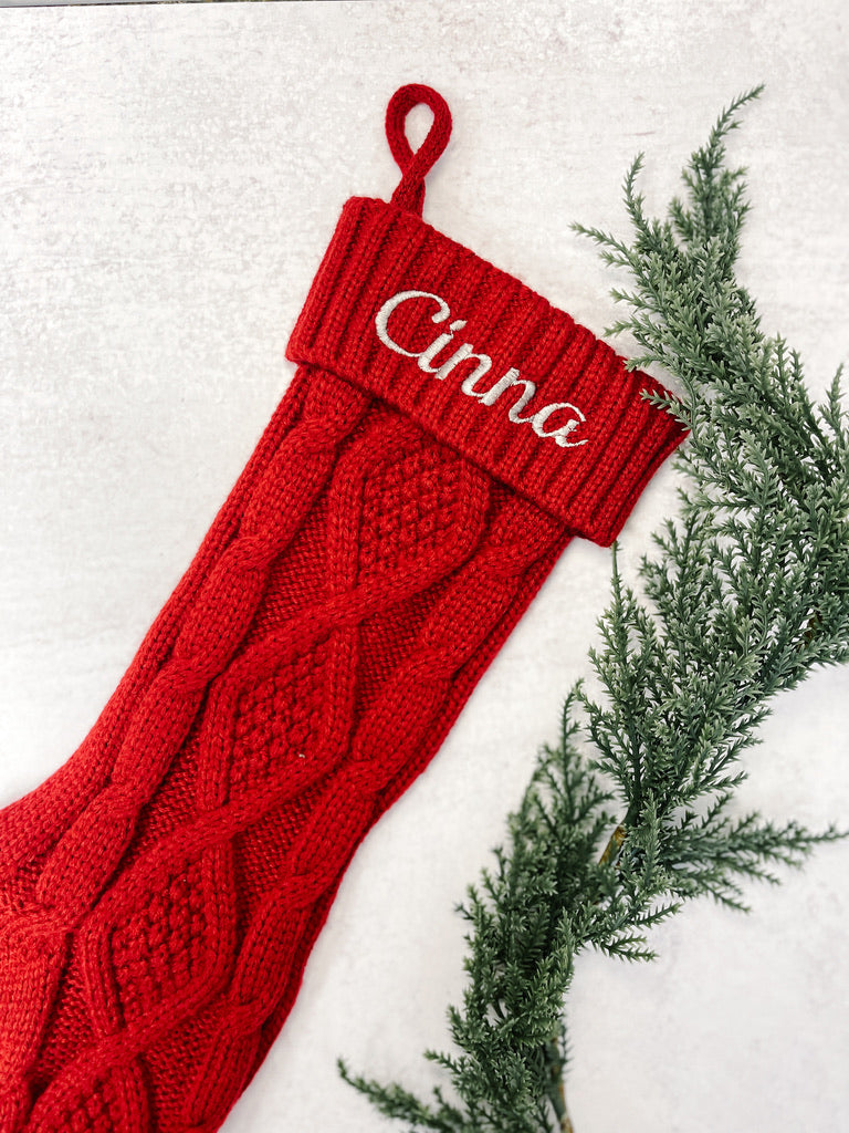 Copy of Personalized Leather Patch Knit Stocking