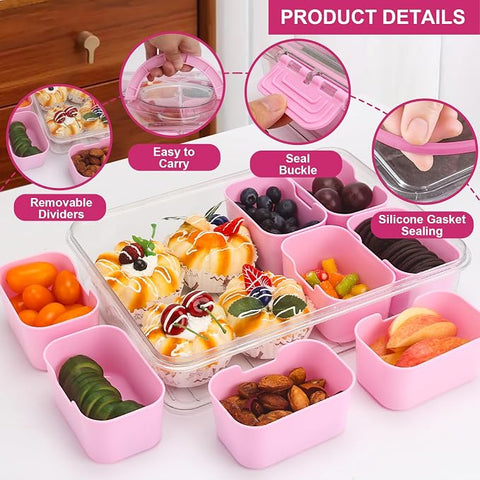 Large Portable Snackle Box - 8 compartments