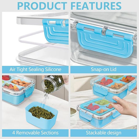 Small Portable Snackle Box - 4 compartments