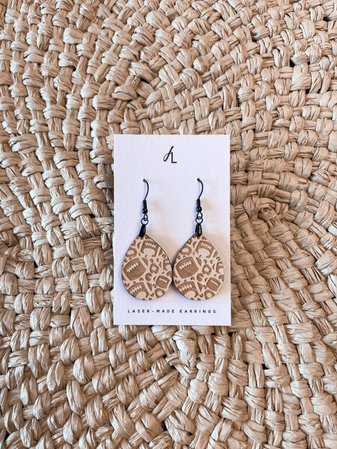 Football Leopard Dangle Earrings