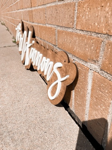 Double Layer Last Name sign