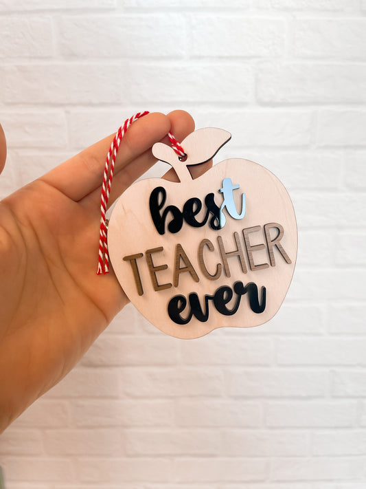 Best Teacher Ever Apple Ornament