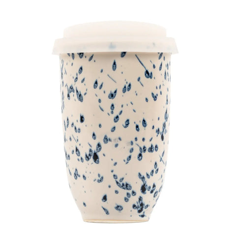 Handmade Orchid Ceramic Travel Mug – 12oz with Lid & Sleeve