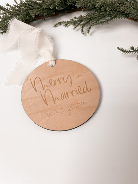 Merry and Married Ornament