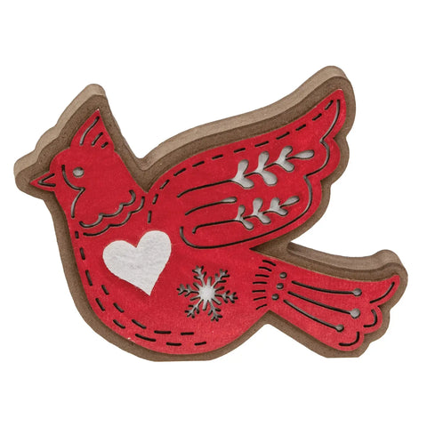 Laser Cut Snowflake Cardinal Sitter