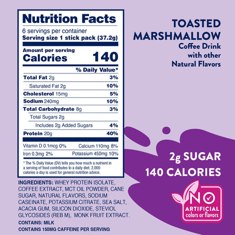 Proffee Stix Toasted Marshmallow 6 ct