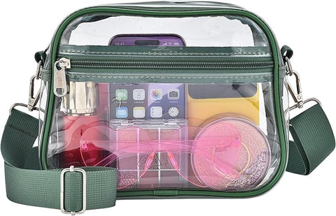 Forest Green Clear Purse