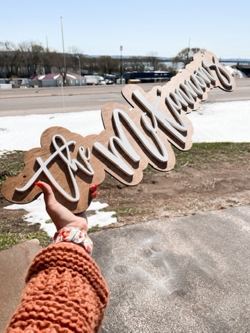 Double Layer Last Name sign