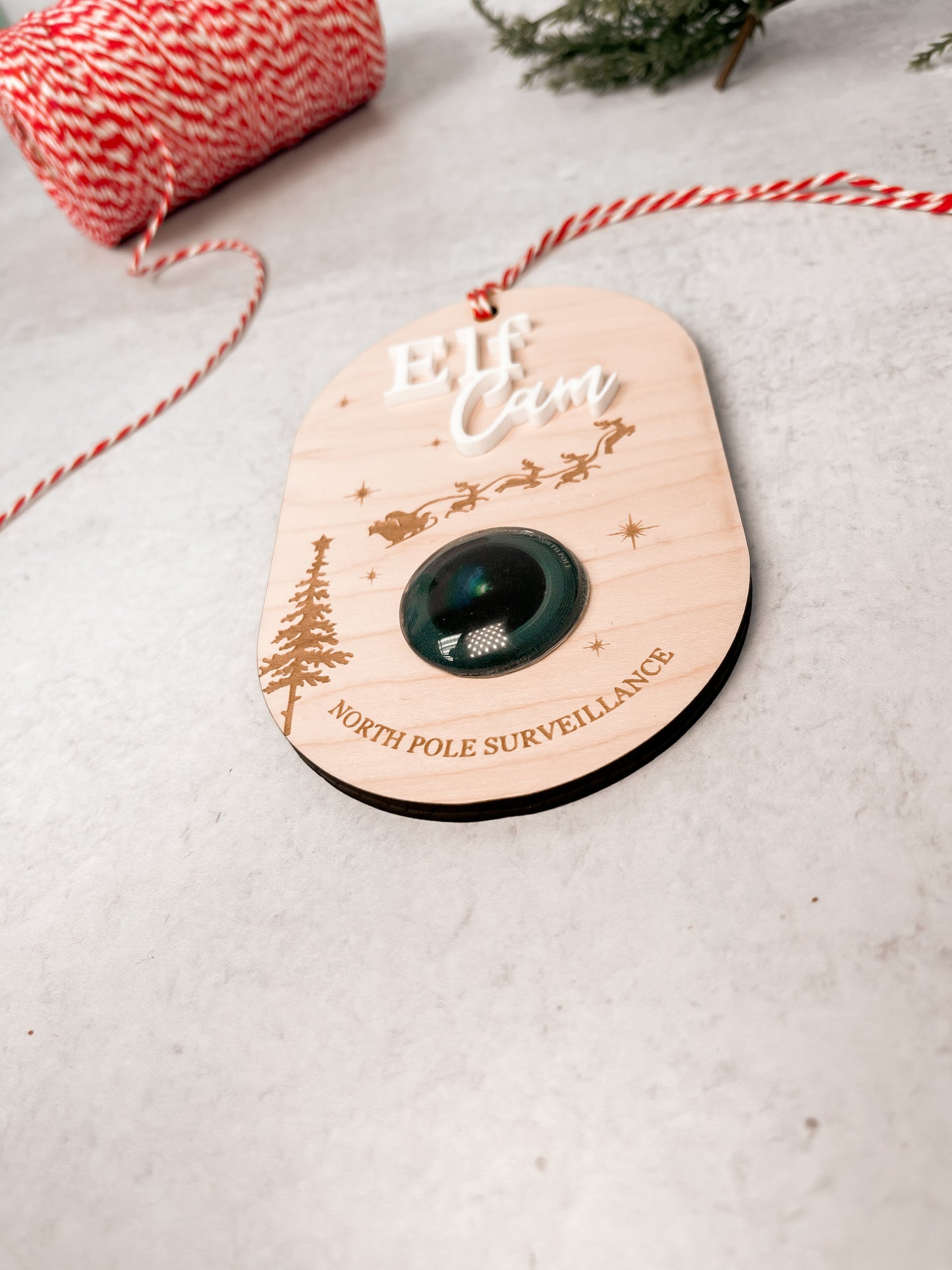 North Pole Surveillance | Santa and Elf Cam Ornament