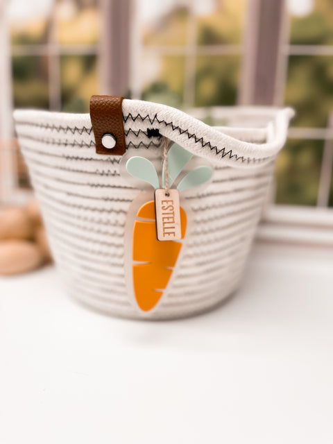 Carrot Double Layer Acrylic Easter Basket Tag