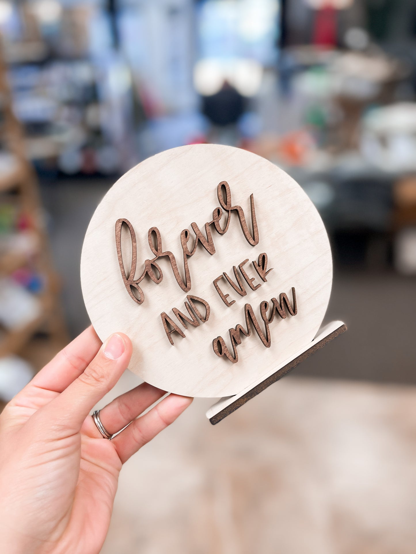 Forever And Ever Amen | Wooden Round Sign