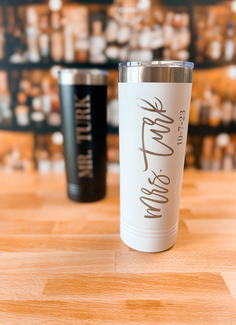 Mr and Mrs Skinny Travel Tumblers