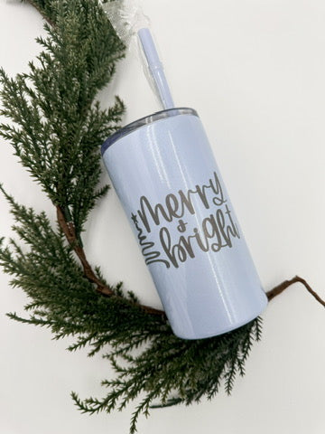 Merry and Bright Squiggle Tree Tumbler