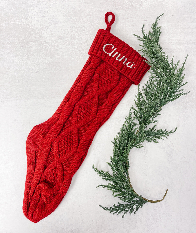 Copy of Personalized Leather Patch Knit Stocking