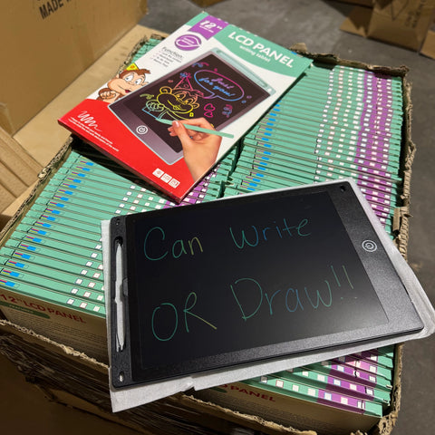 Lcd Panel Writing Tablet W/Pen 12" Assorted Colors
