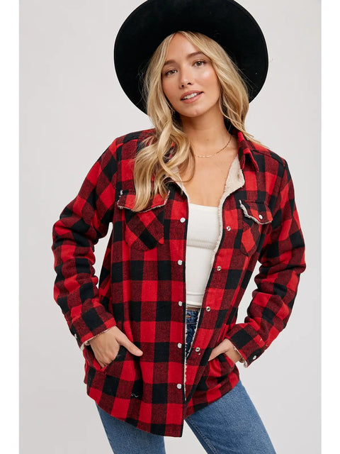 Buffalo Red Plaid Sherpa-lined Shacket *FINAL SALE*