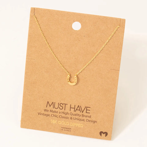Mini Horseshoe Pendant Necklace