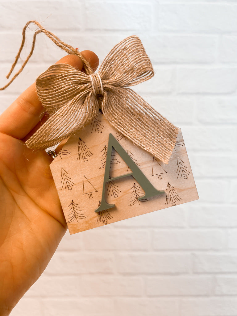 Doodle Trees Monogram Ornament