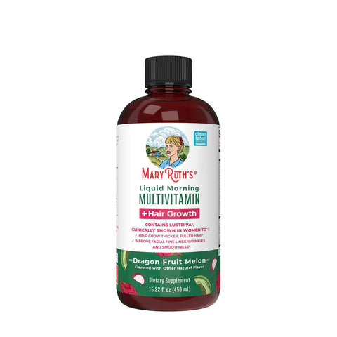 Liquid Morning Multivitamin + Hair Growth, Dragonfruit Melon, 15.22 oz