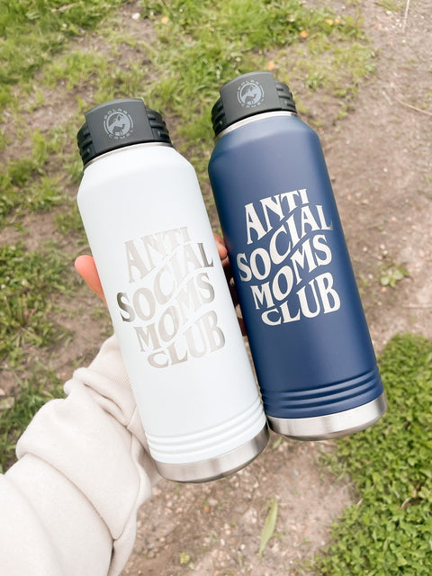 Anti Social Moms Club Water Bottle