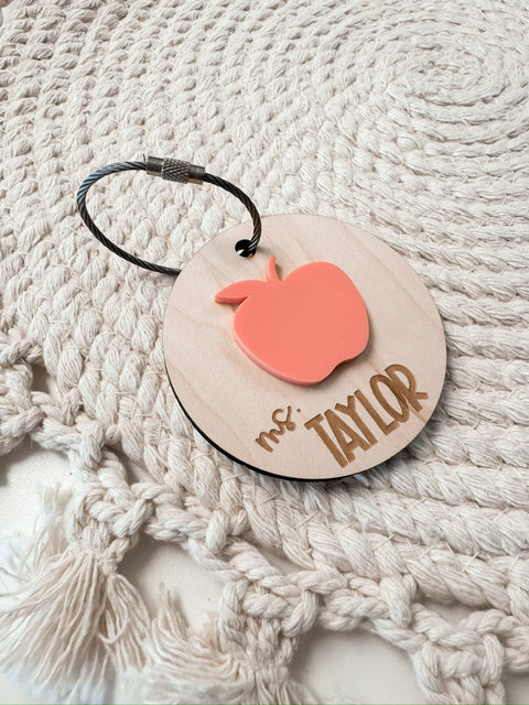 Teacher Apple Backpack Bag Tag | Lunchbox Tag | Luggage Tag