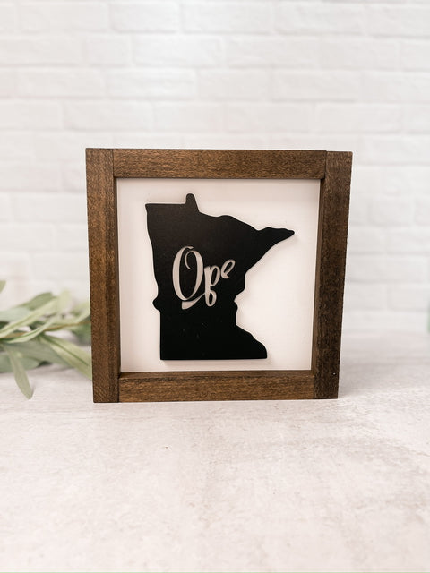 Minnesota Ope Framed Sign