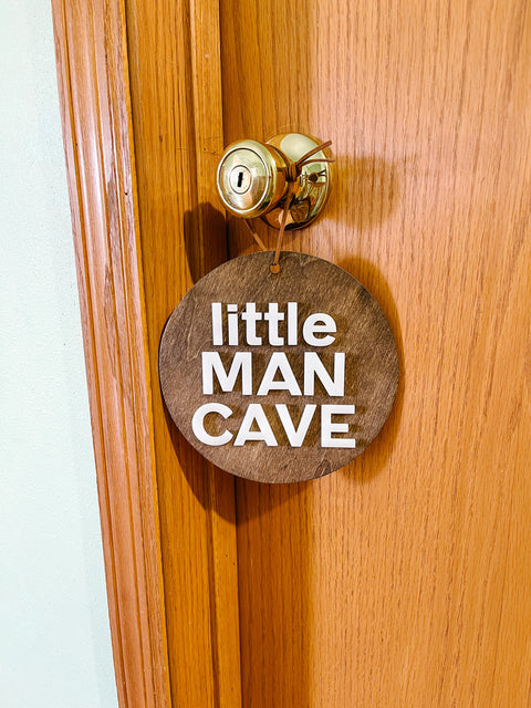 Little Man Cave Door Hanger Sign