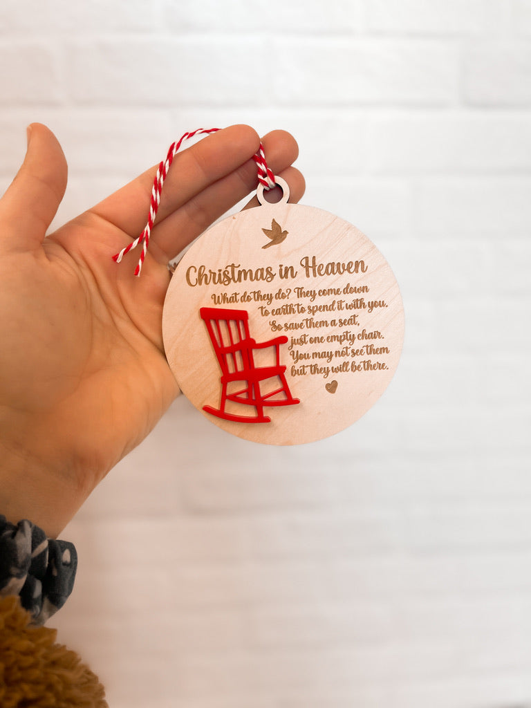 Christmas In Heaven Rocking Chair Ornament