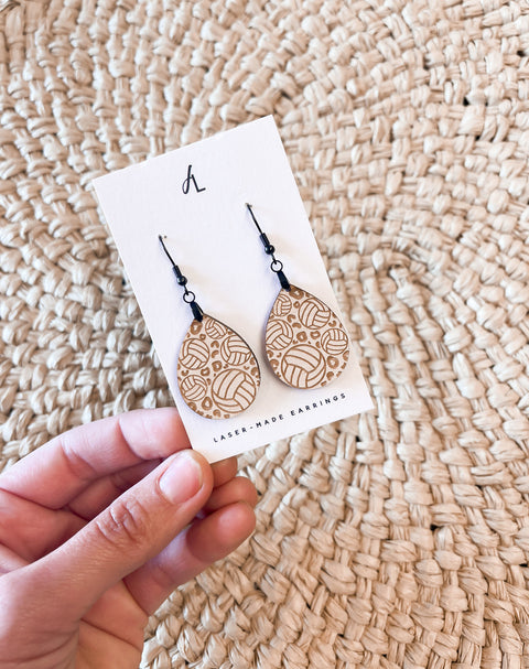 Volleyball Leopard Dangle Earrings