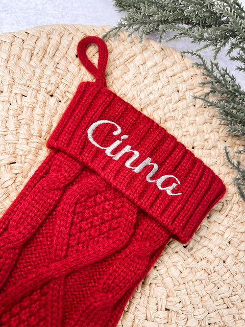 Copy of Personalized Leather Patch Knit Stocking