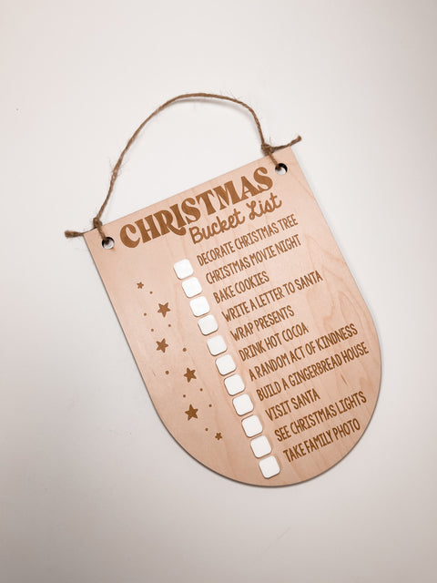 Christmas Bucket List Hanging Sign