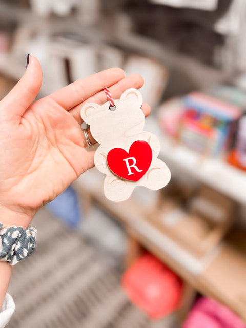 Gummy Bear Initial Valentine Basket Tag