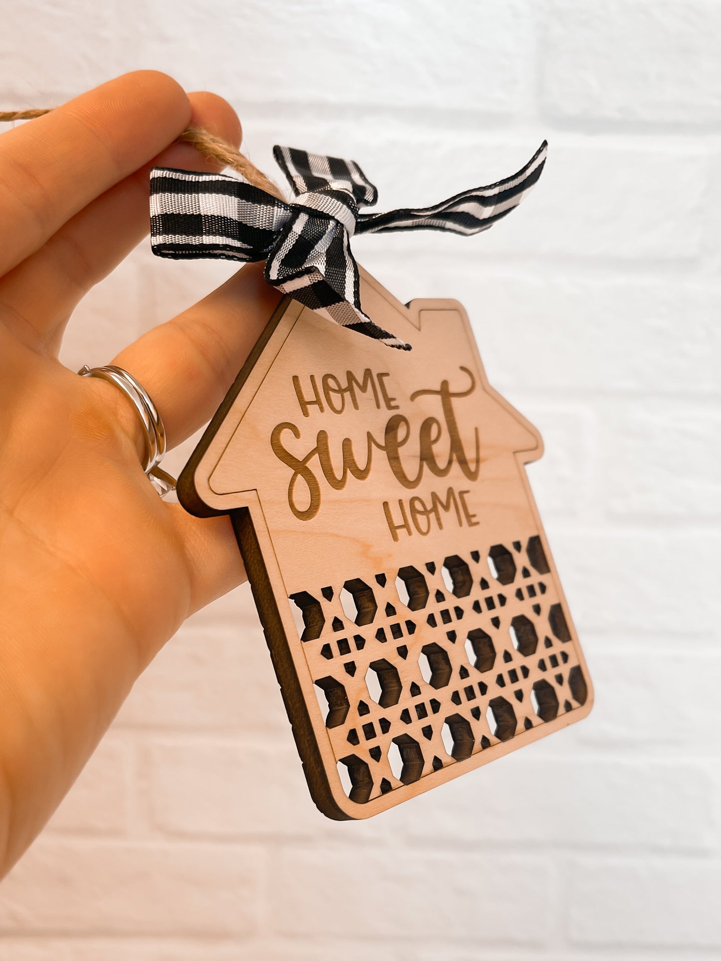 Home Sweet Home Rattan Pattern Ornament