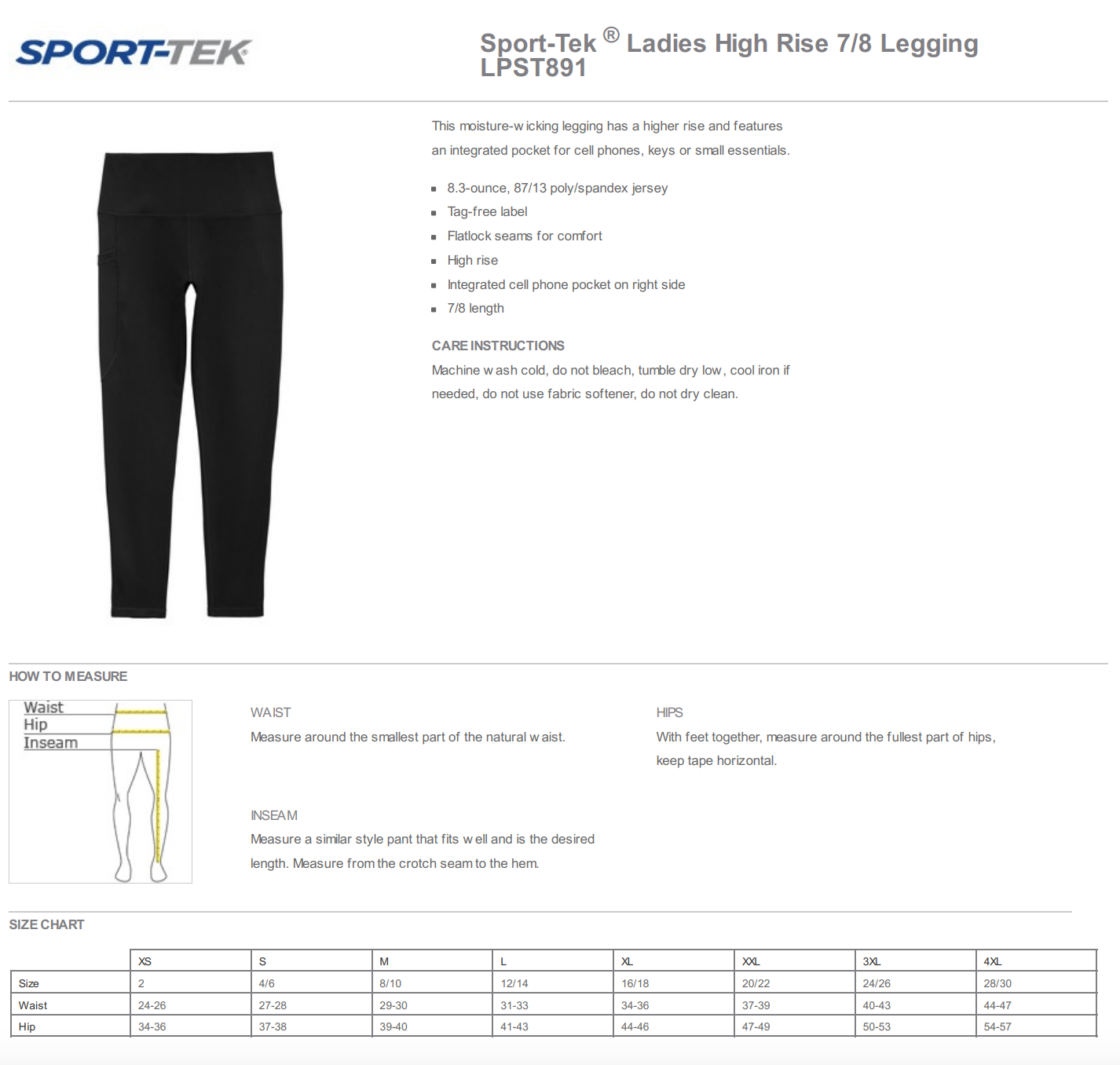 Sport-Tek ® Ladies High Rise 7/8 Legging