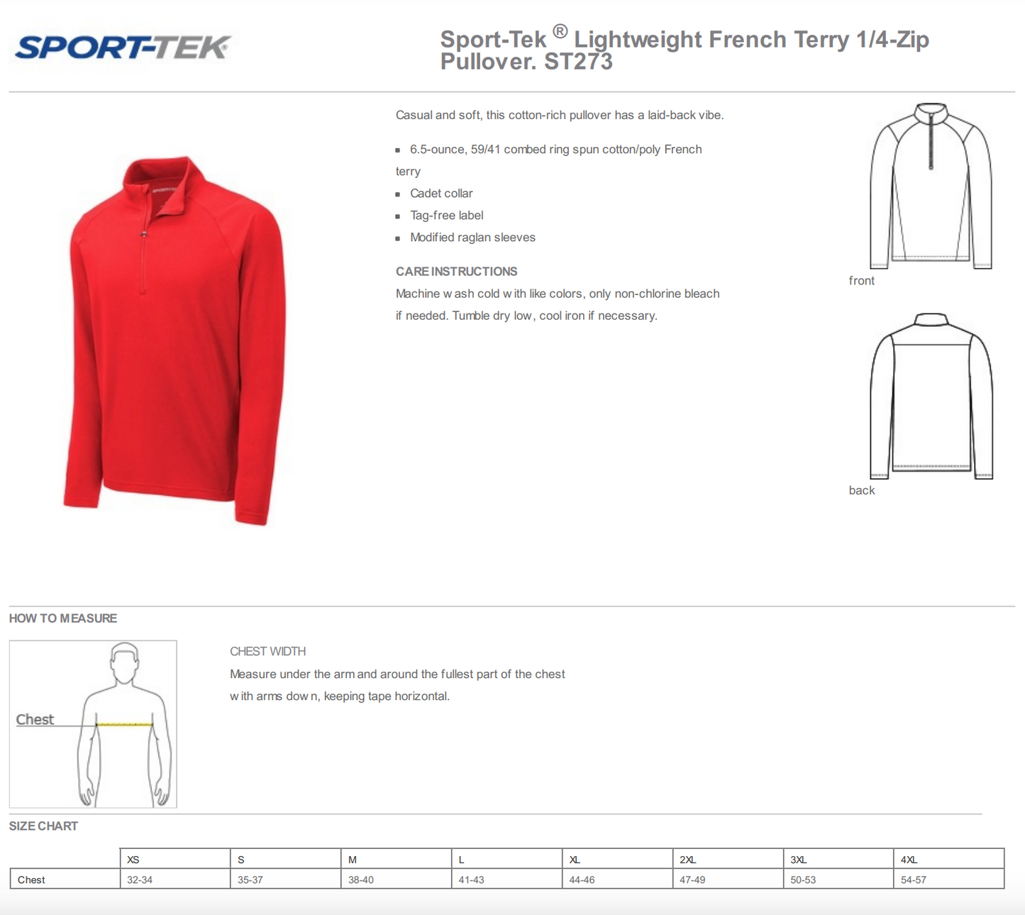 Sport-Tek® Lightweight French Terry 1/4-Zip Pullover