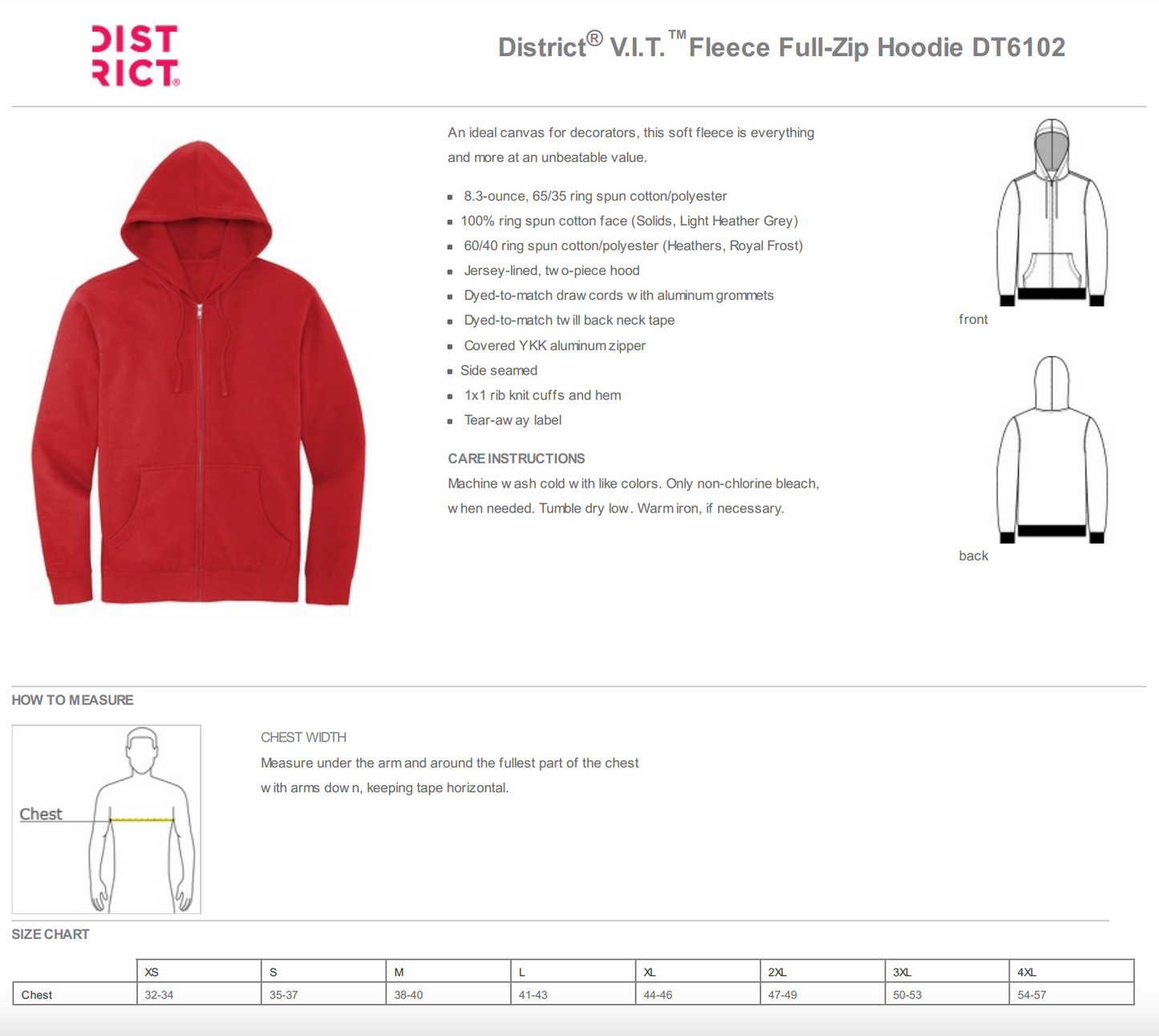 District® V.I.T.™ Fleece Full-Zip Hoodie