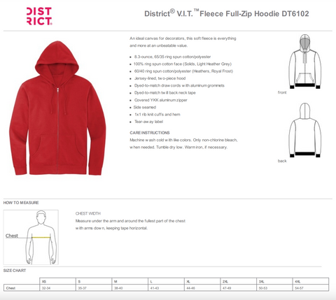 District® V.I.T.™ Fleece Full-Zip Hoodie DT6102